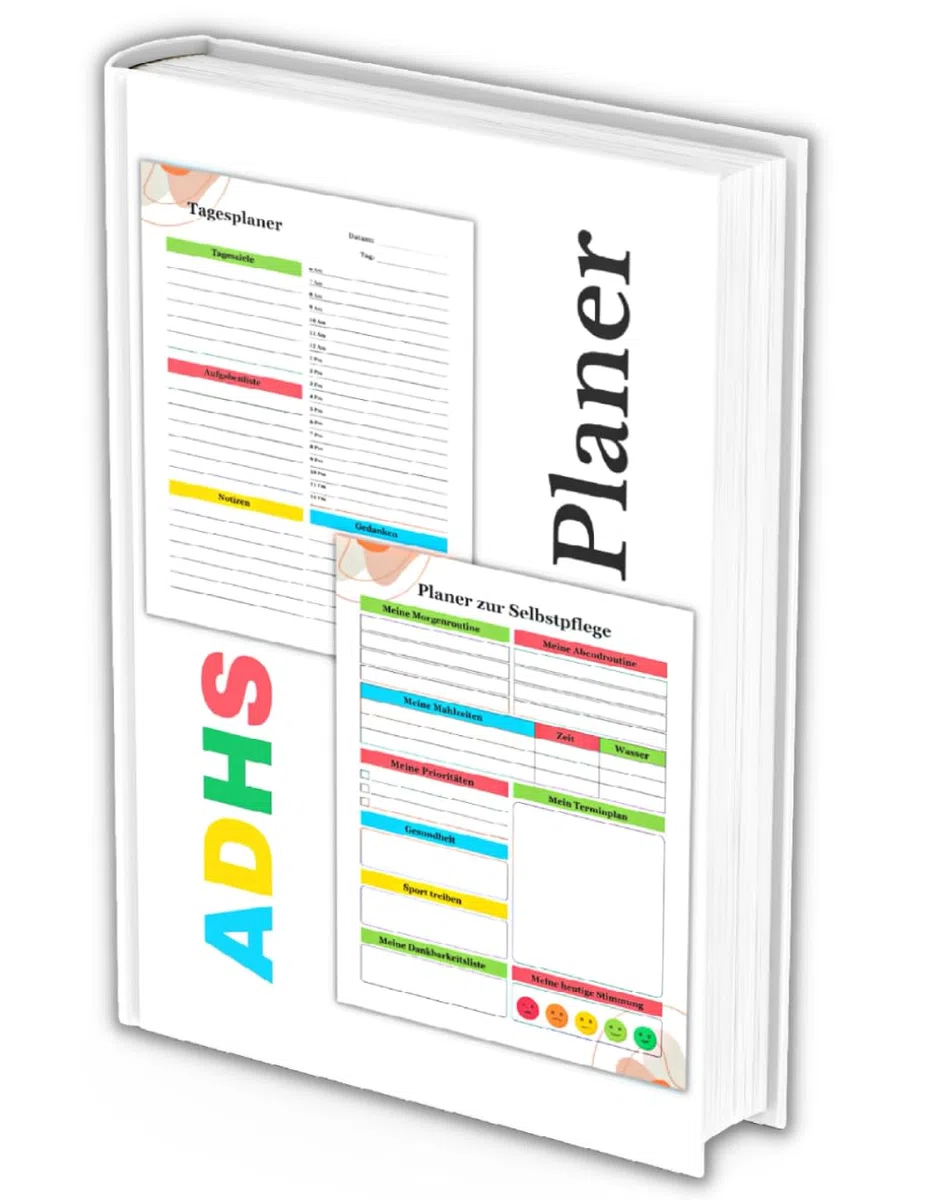 ADHS Planer: Undatierter, Bunter, ADHS Tagesplaner und Wochenplaner für Erwachsene & Jugendliche, Tagebuch für Organisation, Geld- und Zeitmanagement mit Dankbarkeit Gedanken, Stimmung & Reflexionen