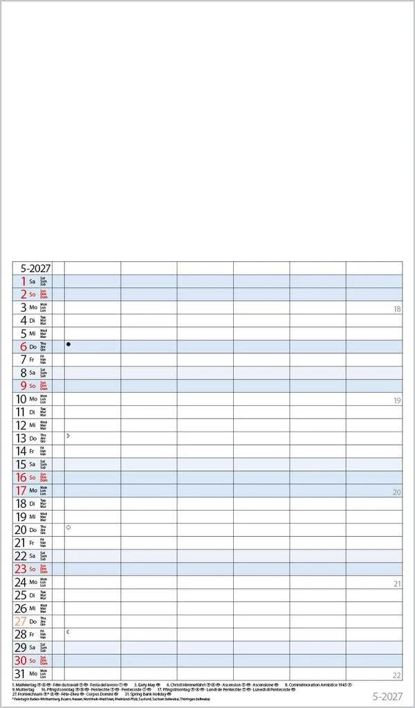 FMB Familienplaner XL 2027: Familienplaner mit 6 Spalten als Fotokalender zum Selbstgestalten. Familienkalender mit Ferienterminen und festem Bastelpapier.