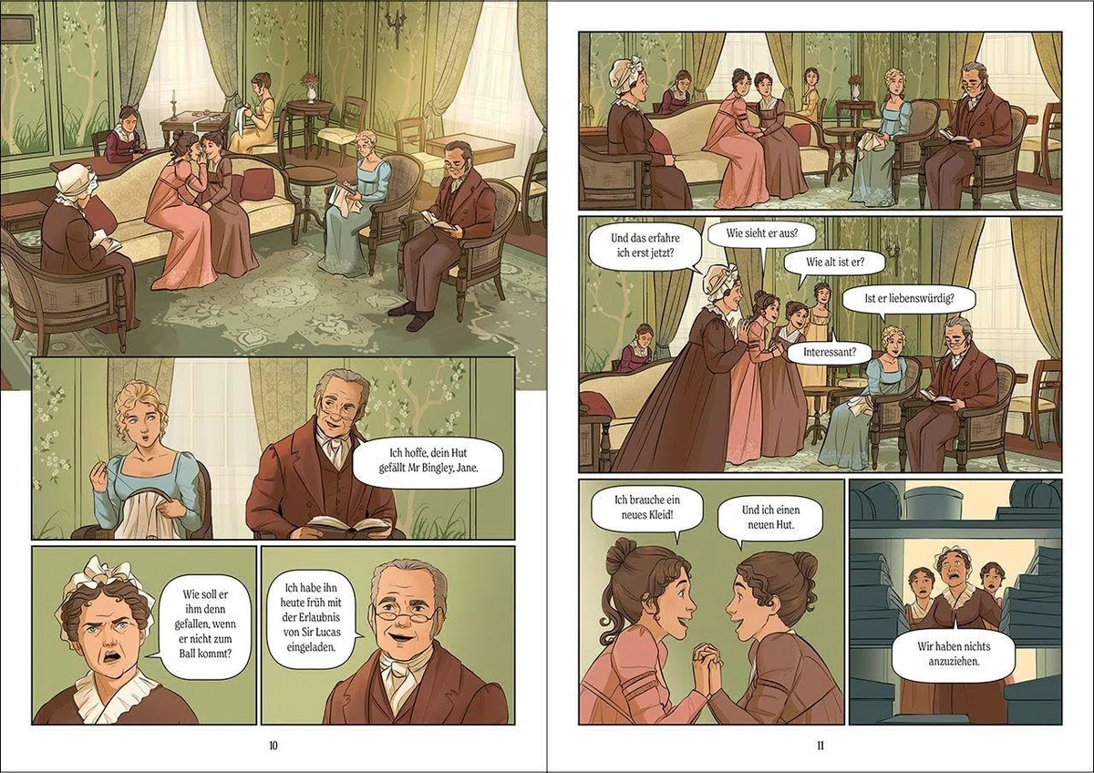 Stolz und Vorurteil - Die Graphic Novel nach Jane Austen: Jane Austens Klassiker erstmals als liebevoll umgesetzte Graphic Novel - 3. Platz beim LovelyBooks Community Award 2024 (Loewe Graphix)