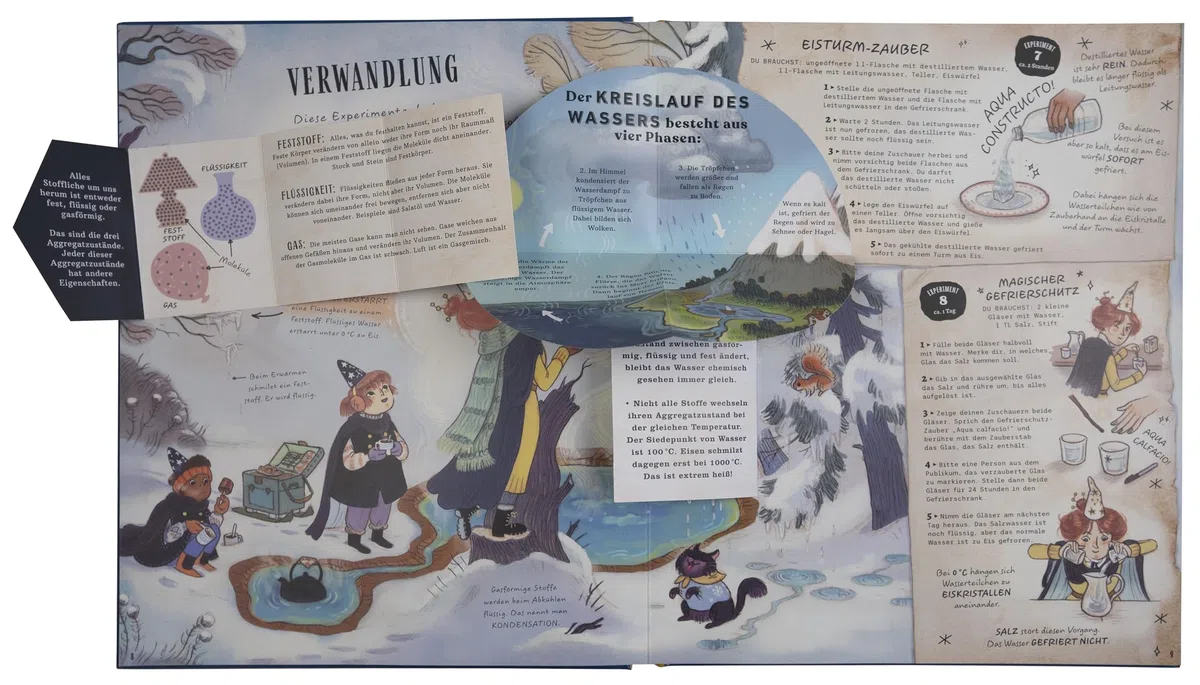 Handbuch der magischen Experimente: Entdecke den Zauber der Naturwissenschaften. Mit zahlreichen Klappen & Funkelstein im Cover. Für Kinder ab 7 Jahren